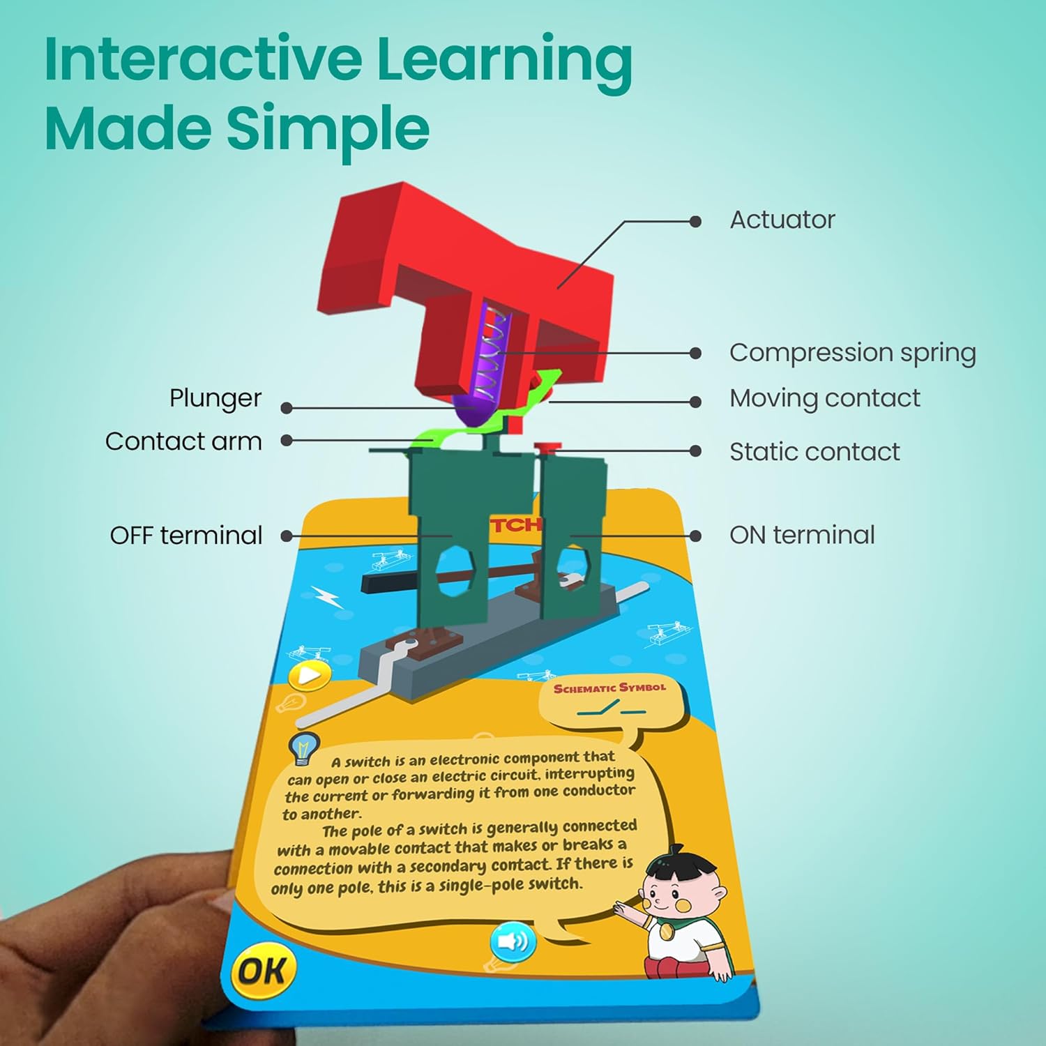 Electric Circuit Ar Learning Kit - Interactive Augmented Reality Flashcards for Kids 10+, Educational Electronics Game, STEM Toys for Children