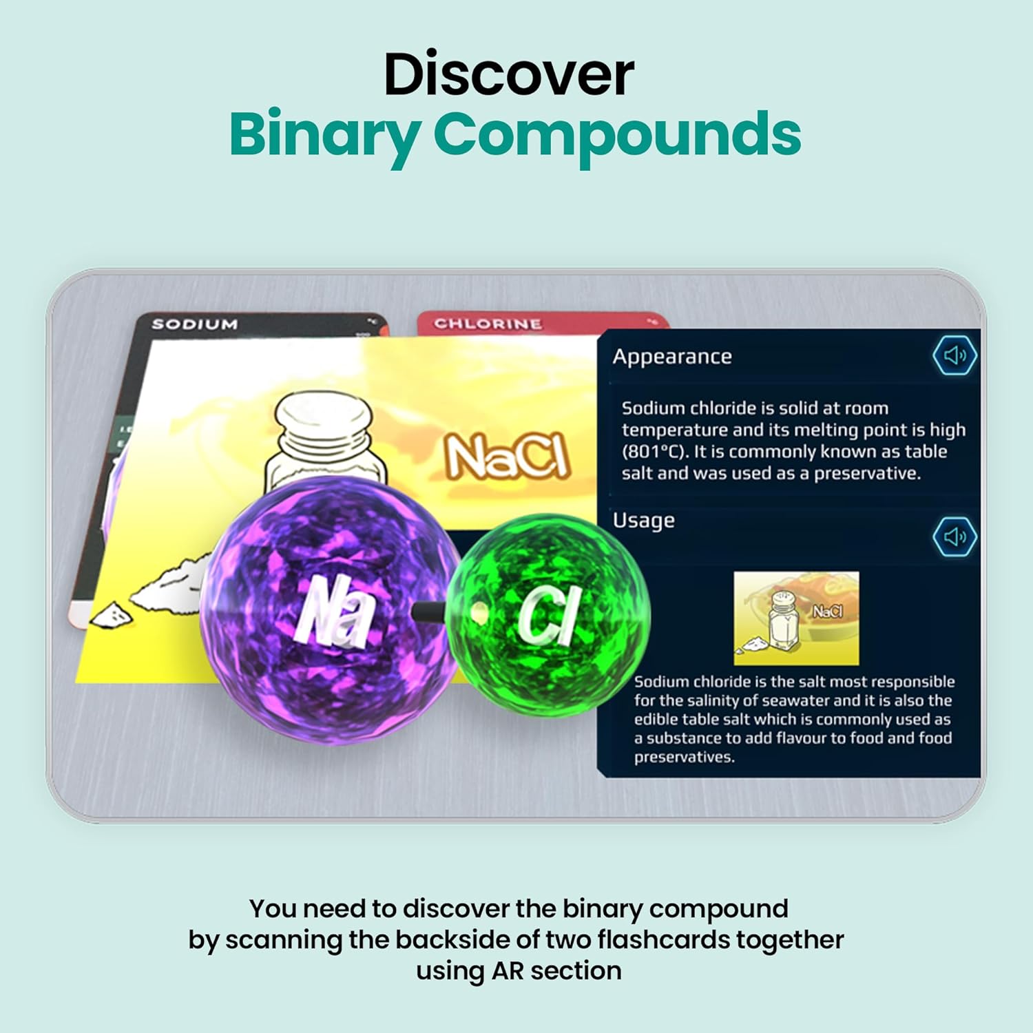 Elements Ar Interactive Learning Kit: Augmented Reality Periodic Table 30 Flashcards & App for Kids 10+, Educational Stem Toy for Chemistry