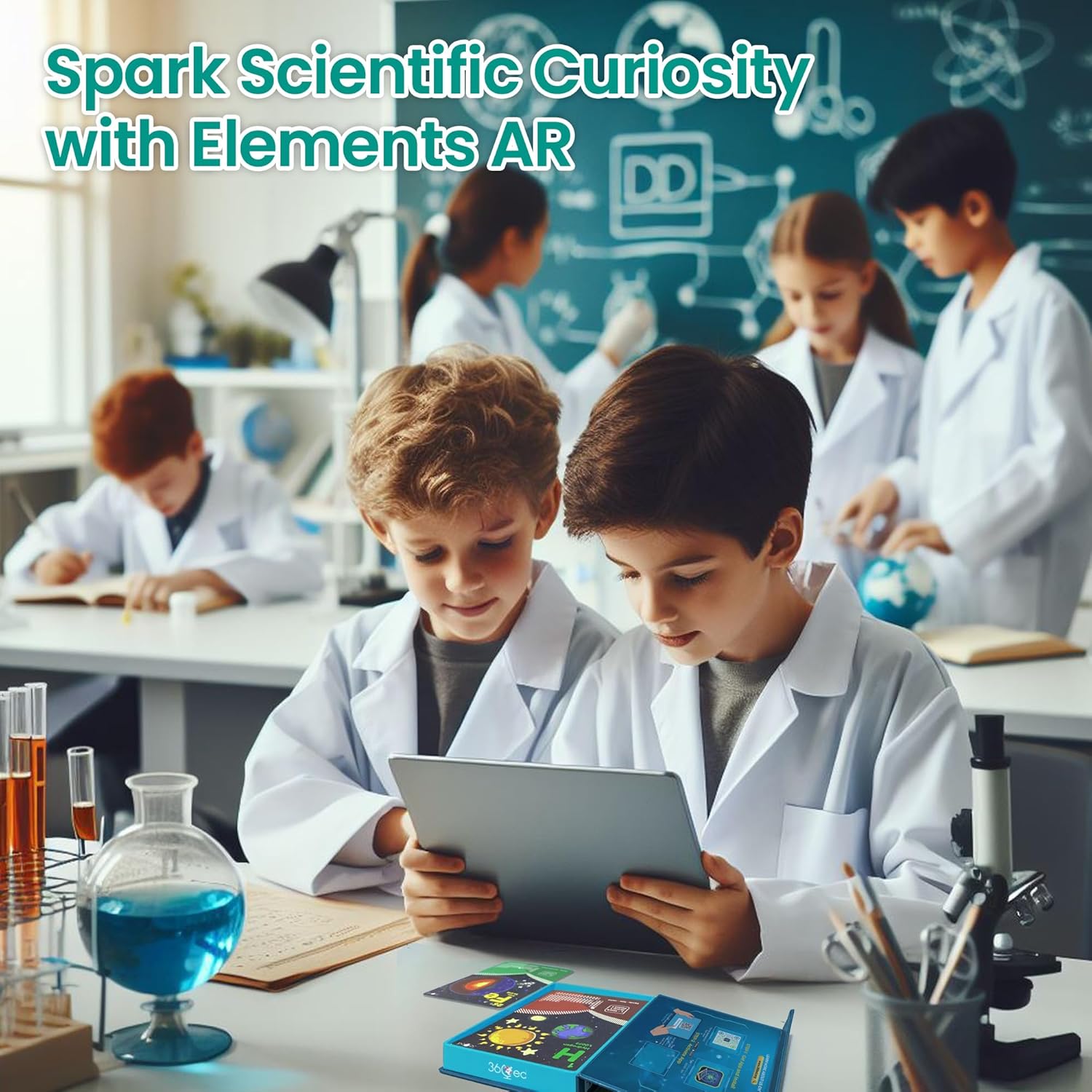 Elements Ar Interactive Learning Kit: Augmented Reality Periodic Table 30 Flashcards & App for Kids 10+, Educational Stem Toy for Chemistry