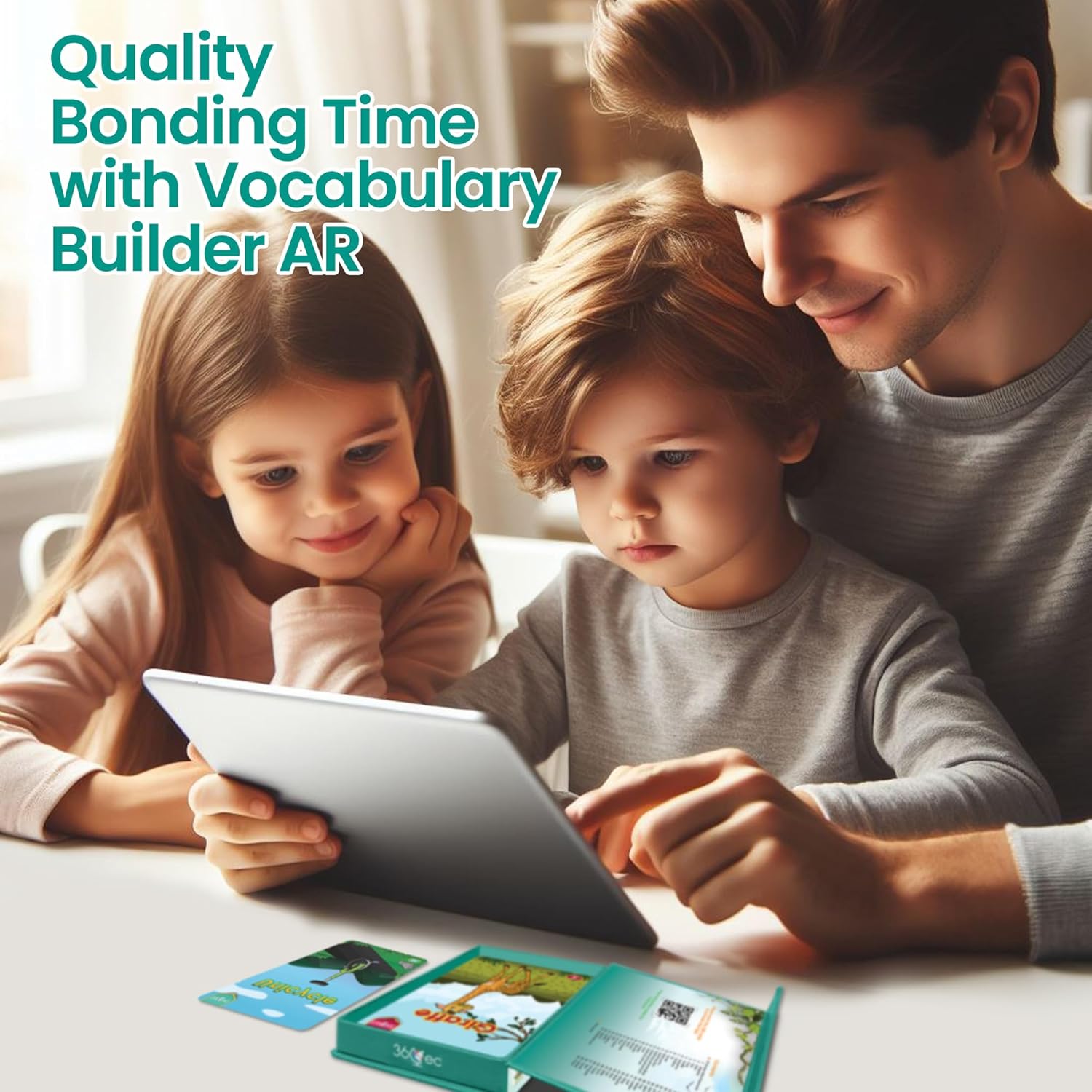 Vocabulary Builder AR Flashcards: Interactive 4D Augmented Reality Learning Game for Ages 4 and Up, Educational Toys for Kids